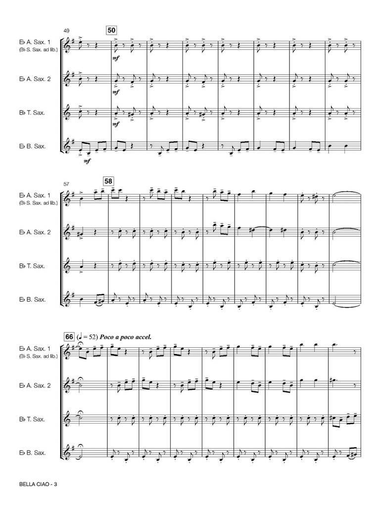 Bella Ciao: (Arr. Bert van Haagen): Saxophon Ensemble