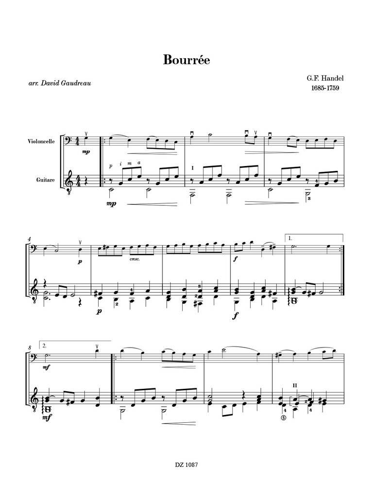 Trois pièces faciles (Bach, Handel, Haydn): Cello mit Begleitung