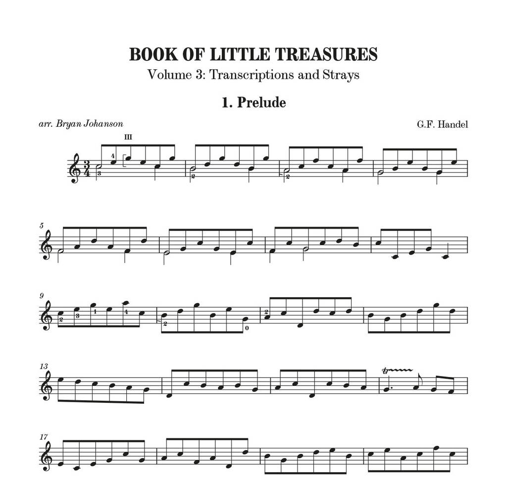 Book Of Little Treasures, Vol. 3: (Arr. Bryan Johanson): Gitarre Solo