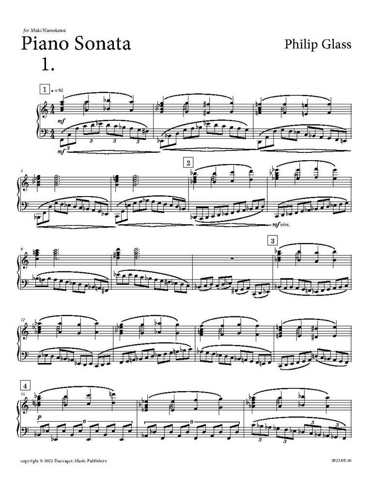 Philip Glass: Piano Sonata: Klavier Solo