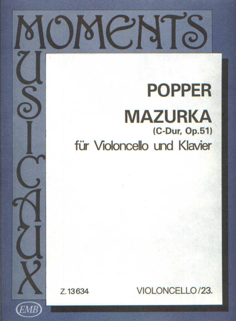 David Popper: Mazurka: Cello mit Begleitung