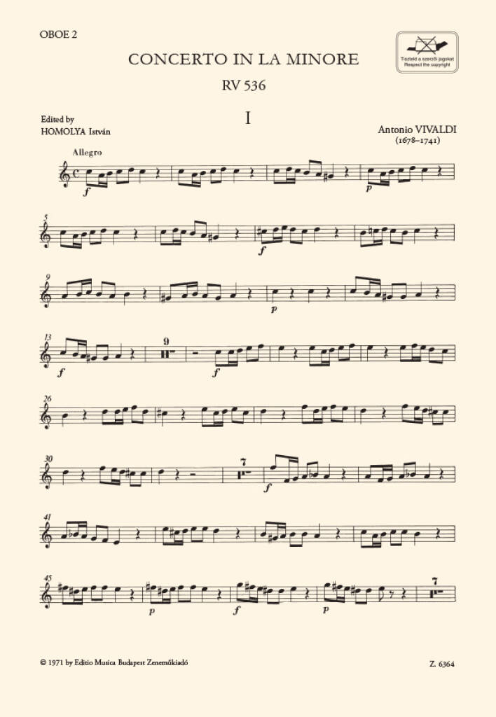 Antonio Vivaldi: Concerto in la minore per 2 oboi e pianoforte: Kammerensemble