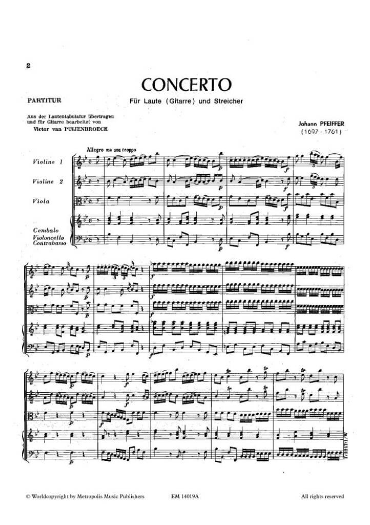 Johann Pfeiffer: Concerto in B-flat Major: Orchester