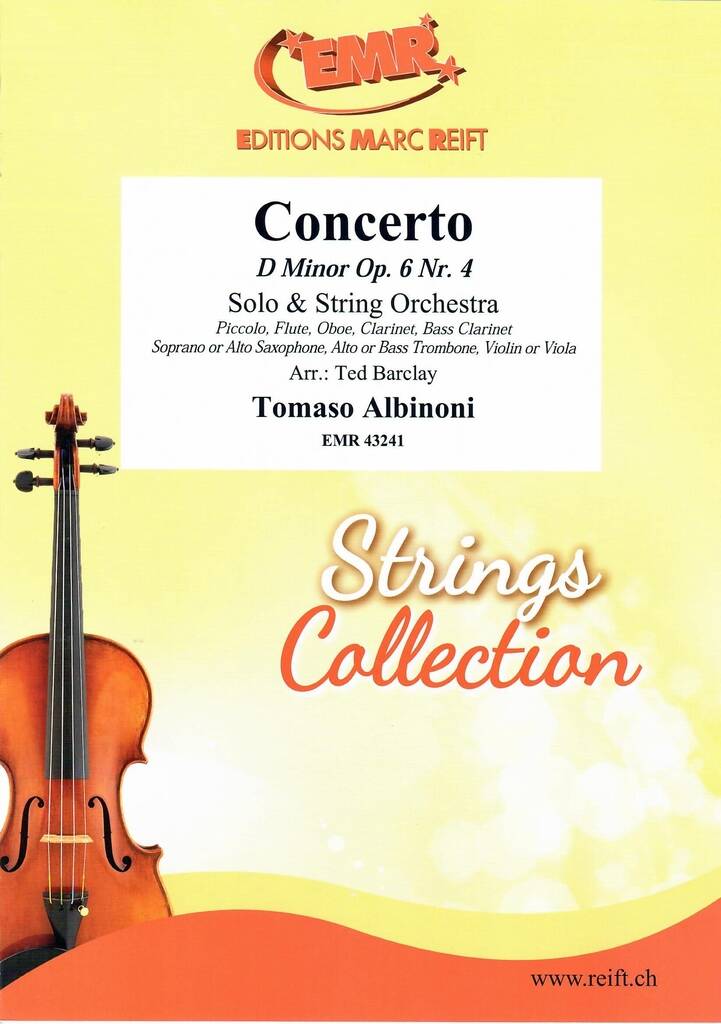 Tomaso Albinoni: Concerto: (Arr. Ted Barclay): Streichorchester mit Solo