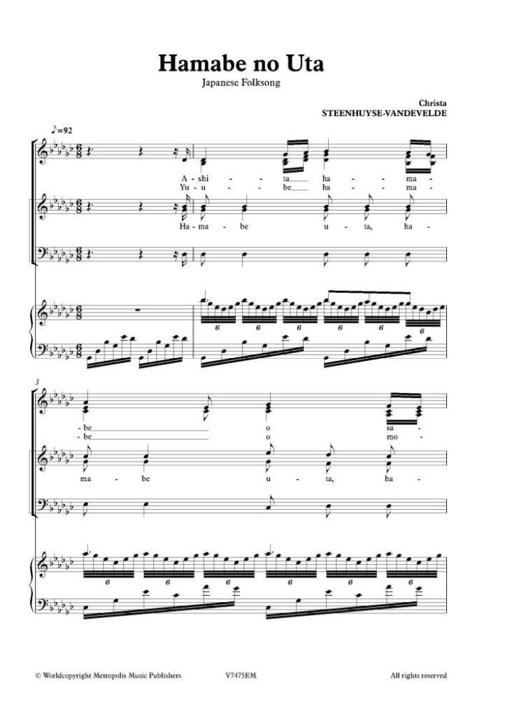 Hamabe no Uta [Japanese Folksong]: (Arr. Christa Steenhuyse-Vandevelde): Gemischter Chor mit Begleitung