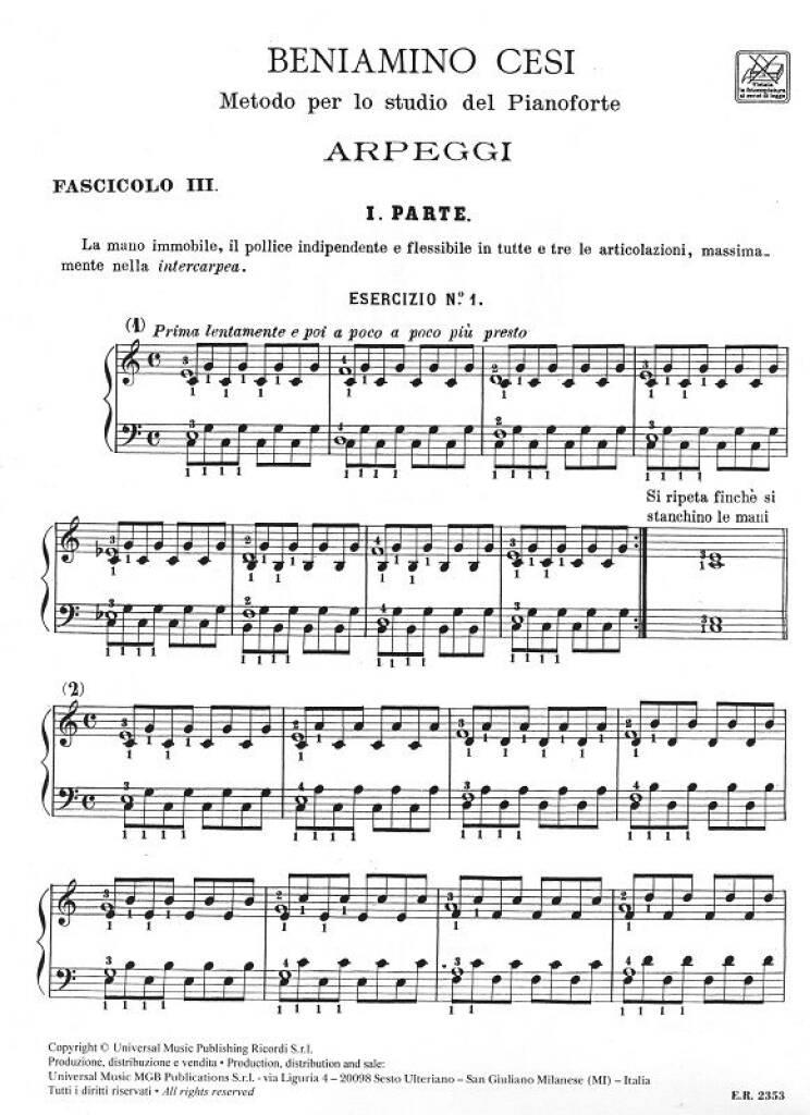 Metodo Per Lo Studio Del Pianoforte - Fasc. Iii