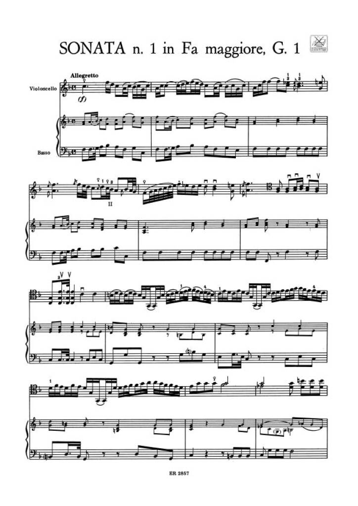 Luigi Boccherini: 19 Sonate G.1 - 9: Cello mit Begleitung