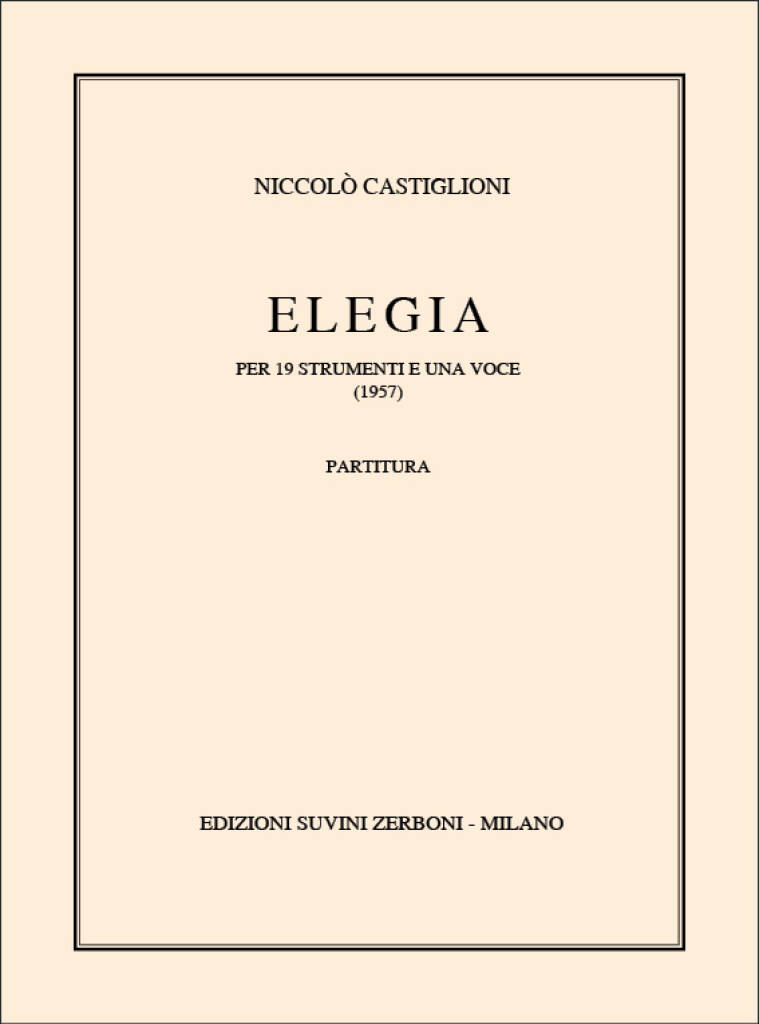 Niccolò Castiglioni: Elegia: Kammerensemble