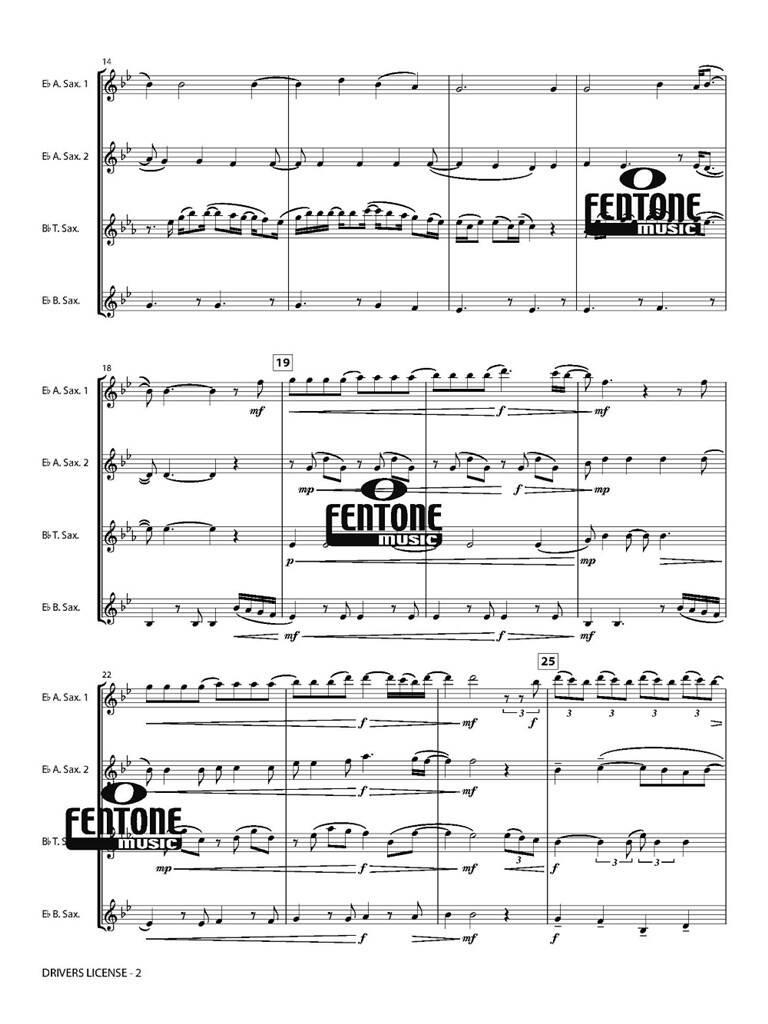 Drivers License: (Arr. Seb Skelly): Saxophon Ensemble