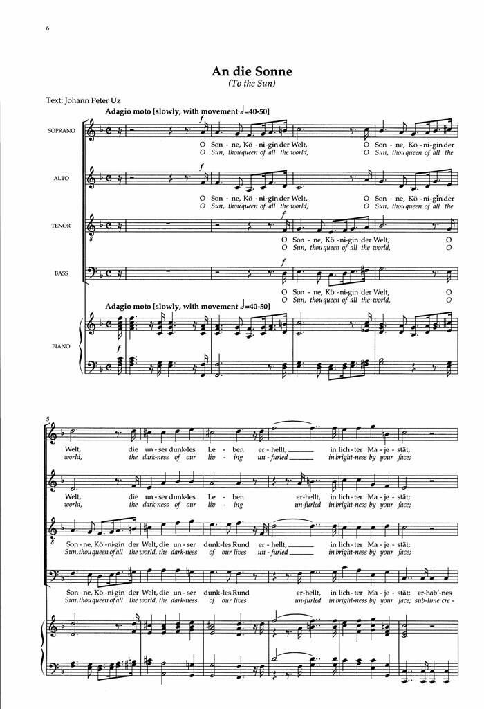 Franz Schubert: Four Partsongs: Gemischter Chor mit Begleitung