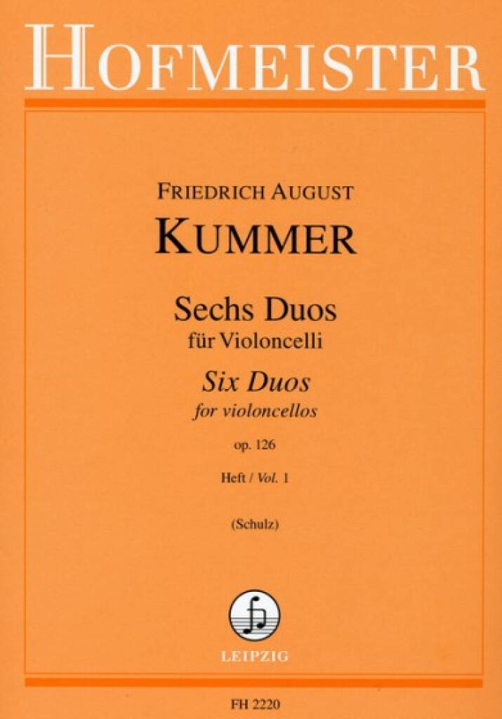 Friedrich August Kummer: 6 Duos, op. 126 (Schulz) - Heft 1: Cello Solo