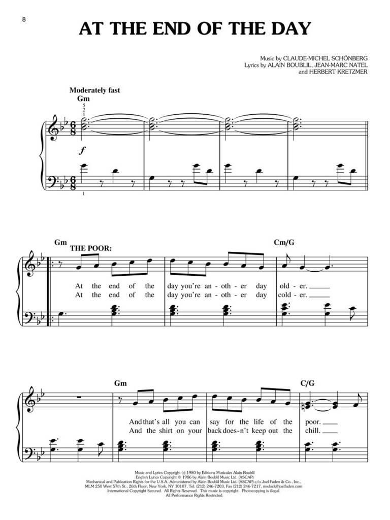 Les Misérables: Easy Piano