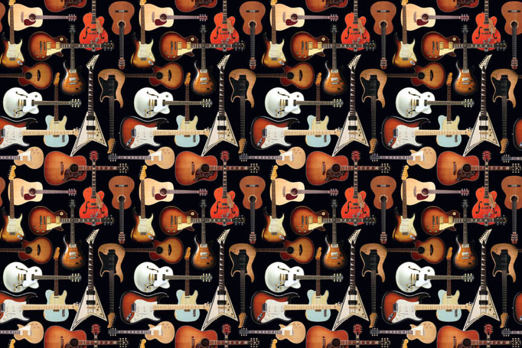 Hal Leonard Wrapping Paper - Guitar Collage Theme