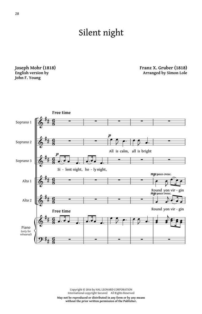 Heavenly Peace: (Arr. Simon Lole): Frauenchor A cappella