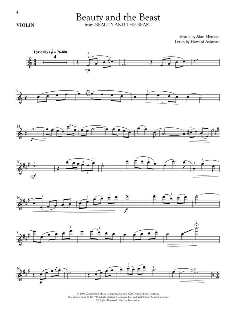 Disney Songs for Solo Violin & Piano: Violine mit Begleitung