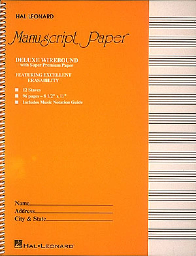 Deluxe Wirebound Super Premium Manuscript Paper: Notenpapier