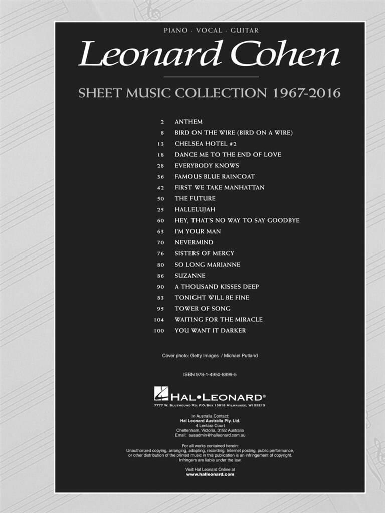 Leonard Cohen - Sheet Music Collection: 1967-2016: Klavier, Gesang, Gitarre (Songbooks)