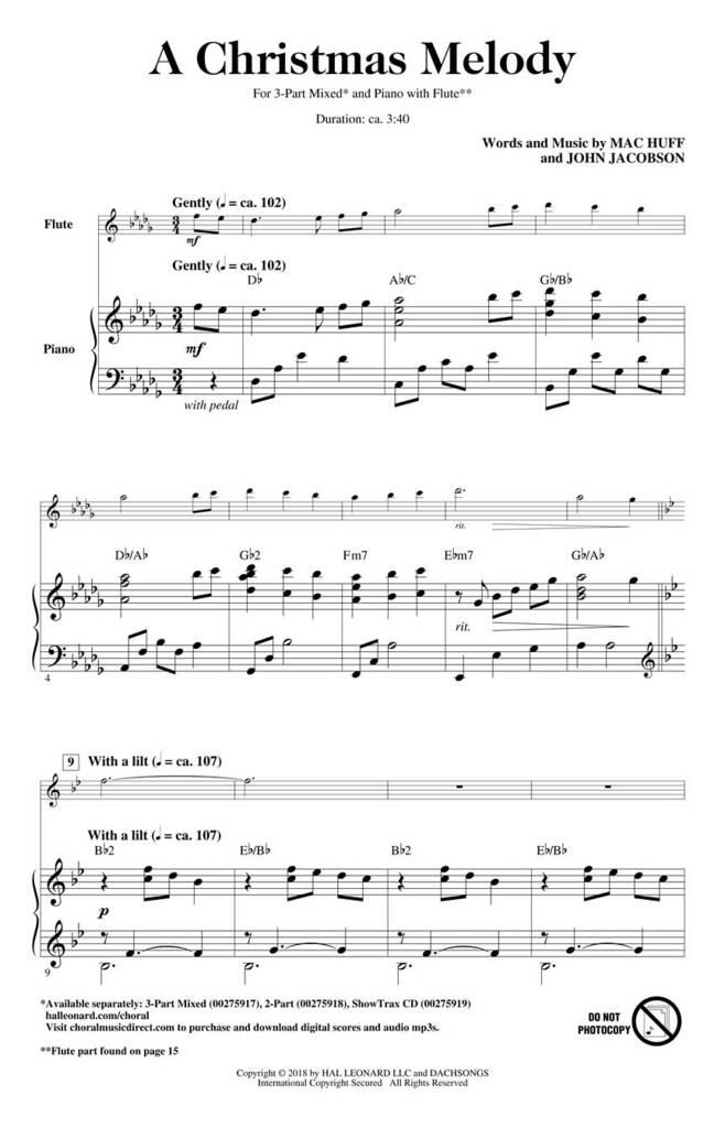 Mac Huff: A Christmas Melody: Gemischter Chor mit Begleitung