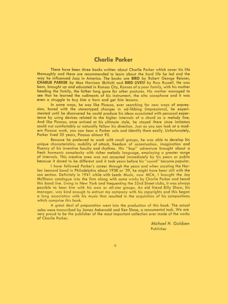 Charlie Parker: Charlie Parker Omnibook - Volume 1: 