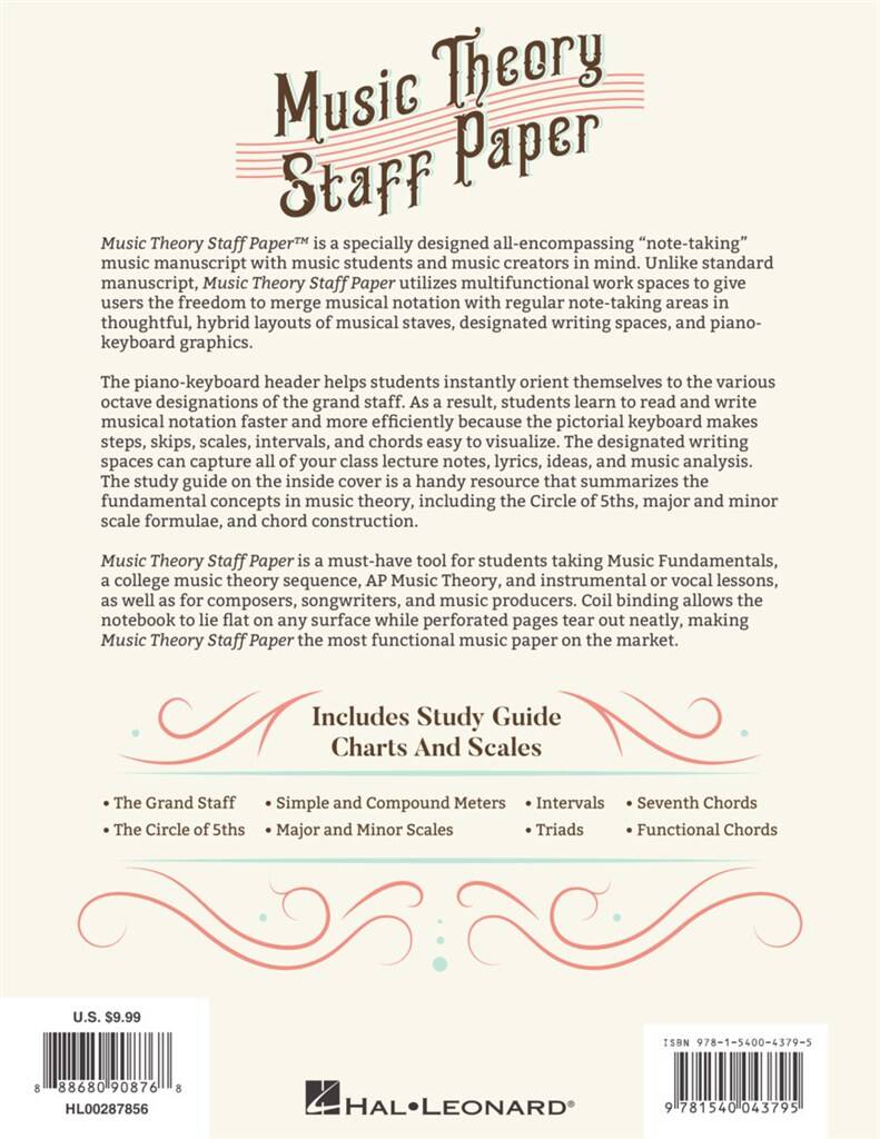 Music Theory Staff Paper: Notenpapier