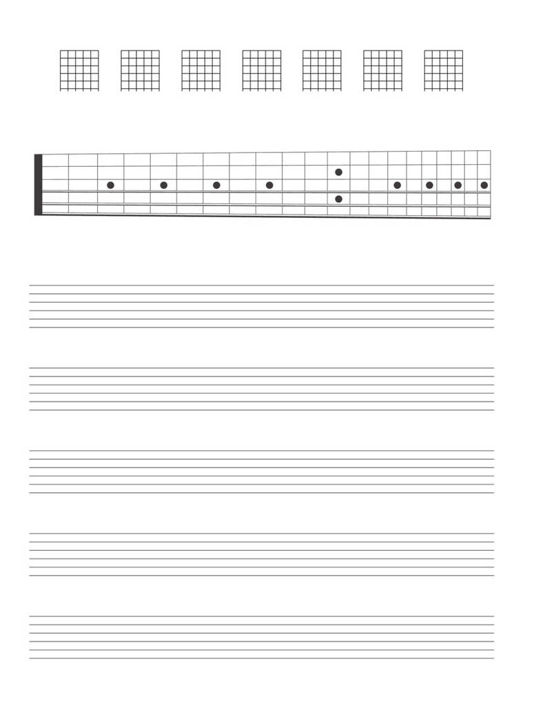 Guitar Tab Manuscript Paper: Notenpapier