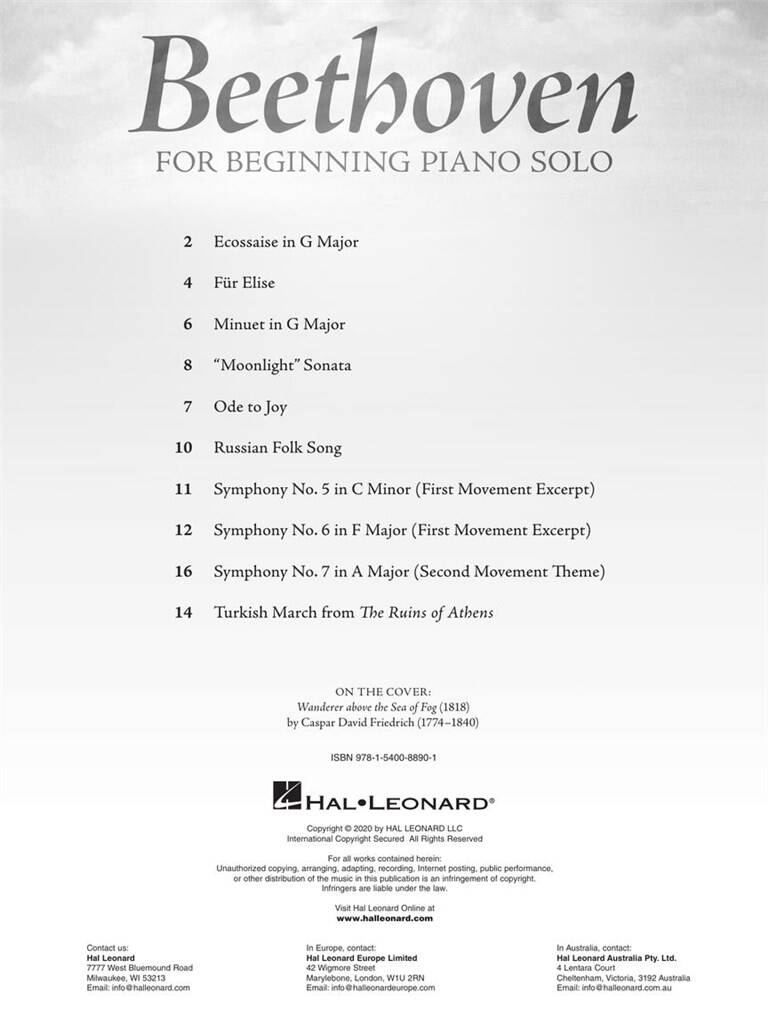 Beethoven for Beginning Piano Solo: Klavier Solo