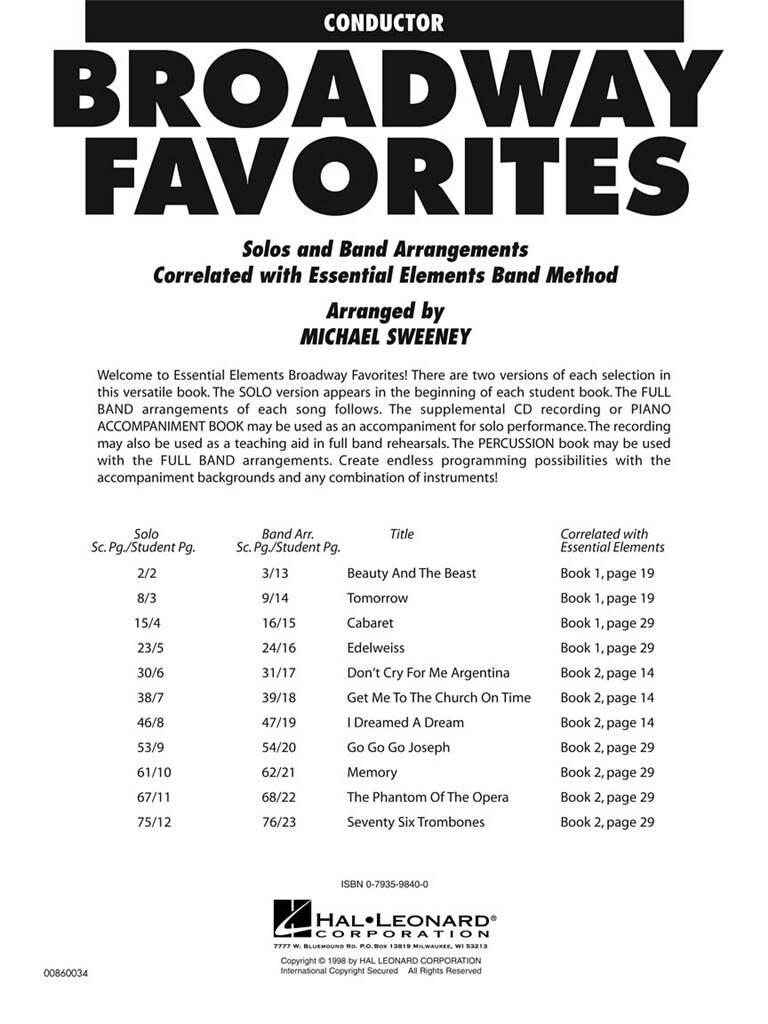 Essential Elements Broadway Favorites: (Arr. Michael Sweeney): Blasorchester