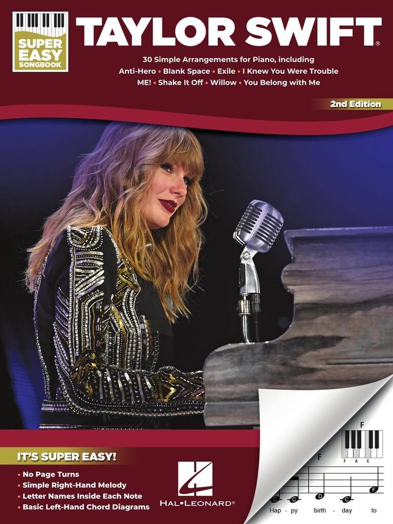 Taylor Swift: Taylor Swift - Super Easy Songbook - 2nd Edition: Gesang mit Klavier