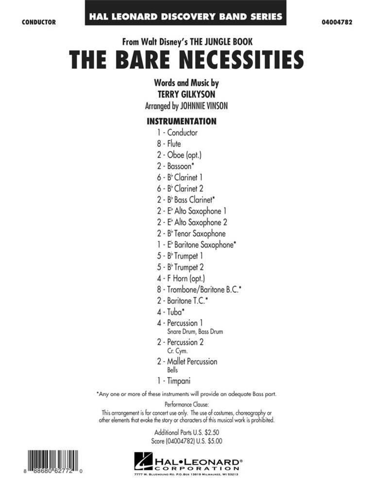 Terry Gilkyson: The Bare Necessities: (Arr. Johnnie Vinson): Blasorchester