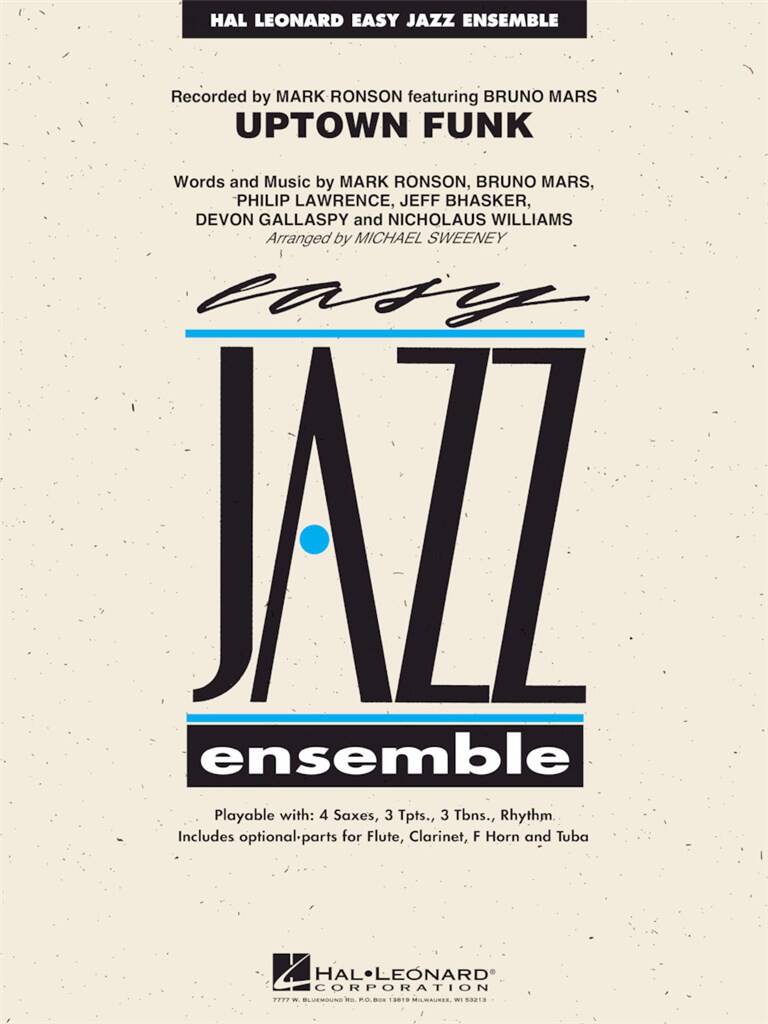 Bruno Mars: Uptown Funk: (Arr. Michael Sweeney): Jazz Ensemble