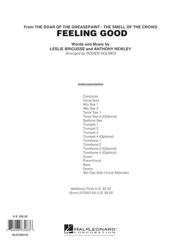 Anthony Newley: Feeling Good (Vocal Solo/Jazz Ens): (Arr. Roger Holmes): Jazz Ensemble mit Gesang