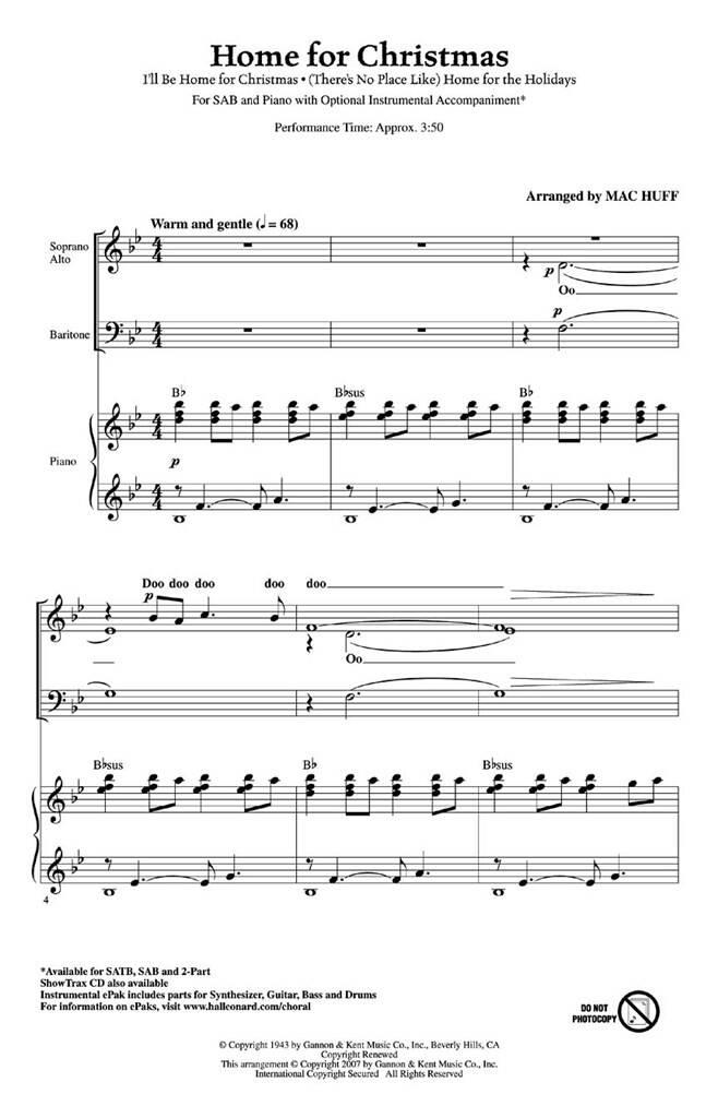 Home for Christmas (Medley): (Arr. Mac Huff): Gemischter Chor mit Begleitung