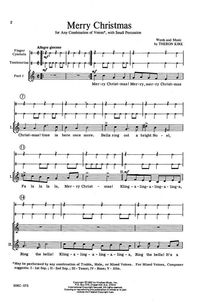 Theron Kirk: Merry Christmas: (Arr. Theron Kirk): Gemischter Chor mit Begleitung