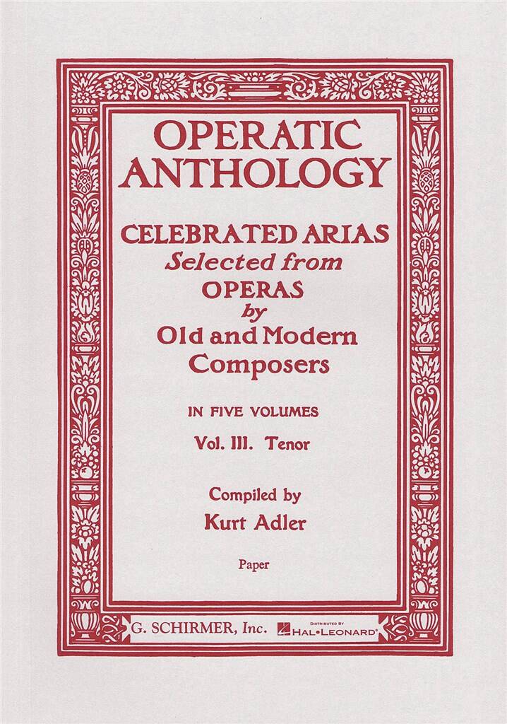 Operatic Anthology - Volume 3: Gesang mit Klavier