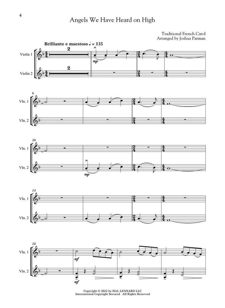 Christmas Carols for Violin Duet and Piano: Violin Duett