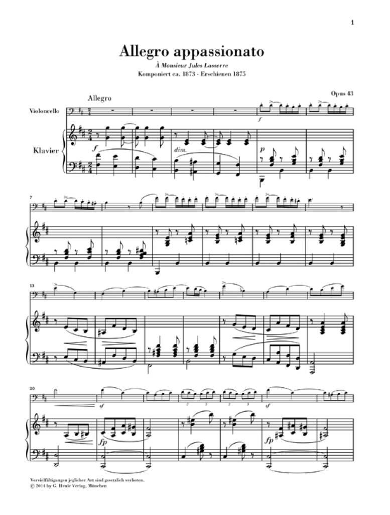 Camille Saint-Saëns: Allegro appassionato op. 43: Cello mit Begleitung