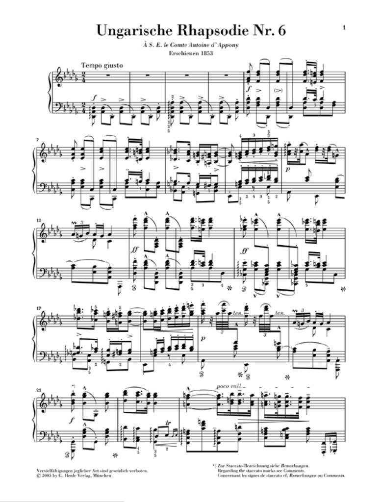 F. Lisz: Hungarian Rhapsody No.6: Klavier Solo