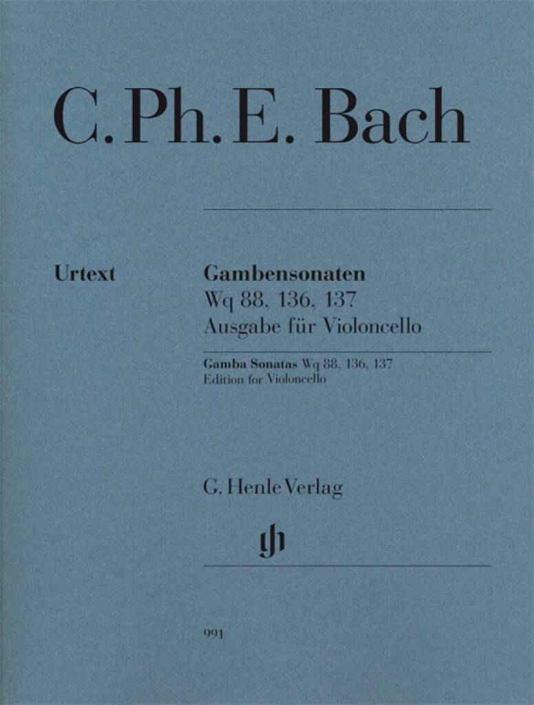 Carl Philipp Emanuel Bach: Gambensonaten Wq 88, 136, 137: Cello mit Begleitung