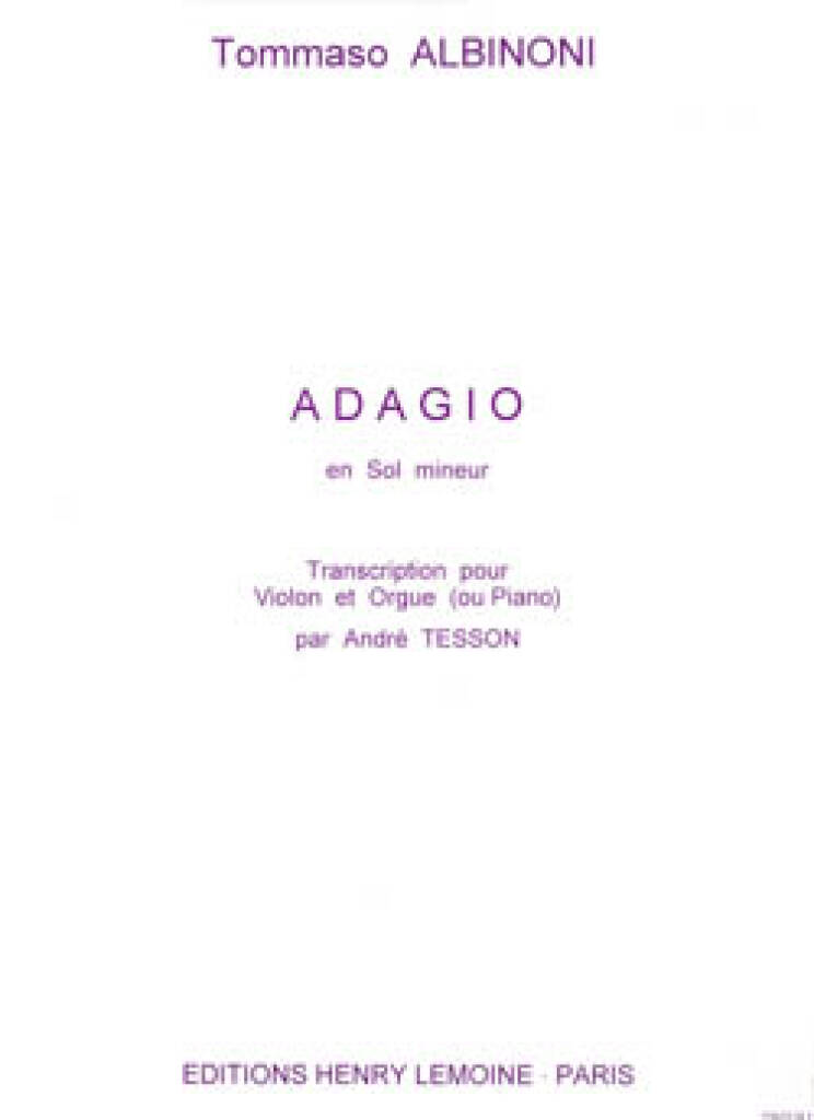 Tomaso Albinoni: Adagio G V/P(Org): Violine mit Begleitung
