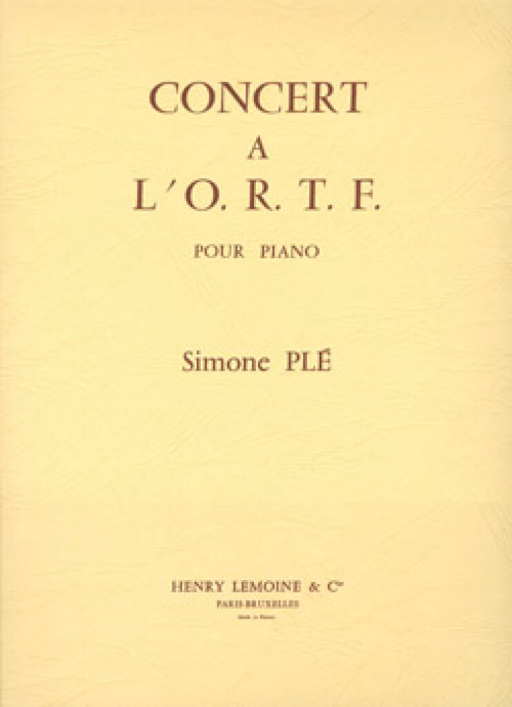 Simone Ple: Concert à l'O.R.T.F.: Klavier Solo