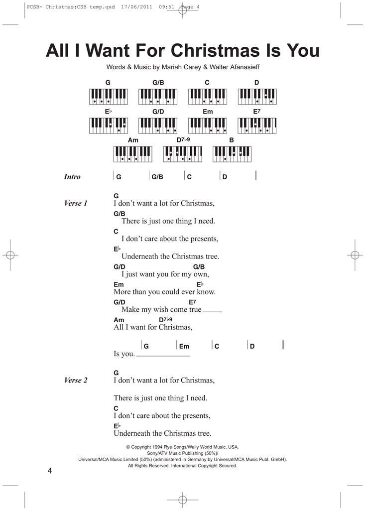 Piano Chord Songbook: Christmas Songs: Melodie, Text, Akkorde