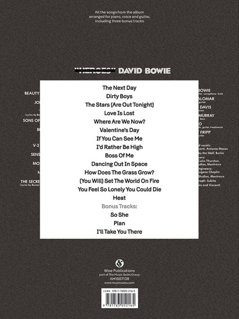 David Bowie: The Next Day: Klavier, Gesang, Gitarre (Songbooks)