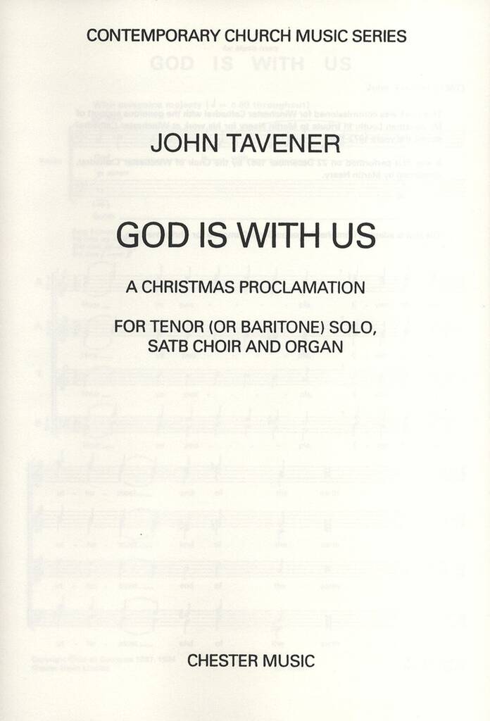 John Tavener: God is with us: Gemischter Chor mit Begleitung
