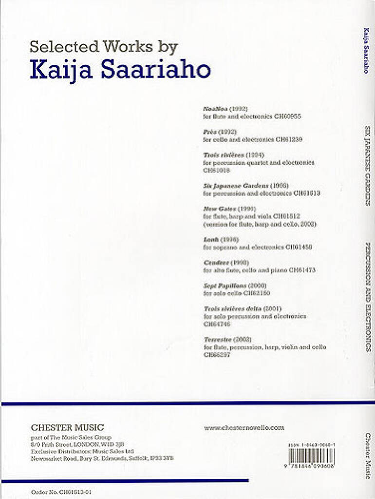 Kaija Saariaho: 6 Japanese Gardens: Percussion Ensemble