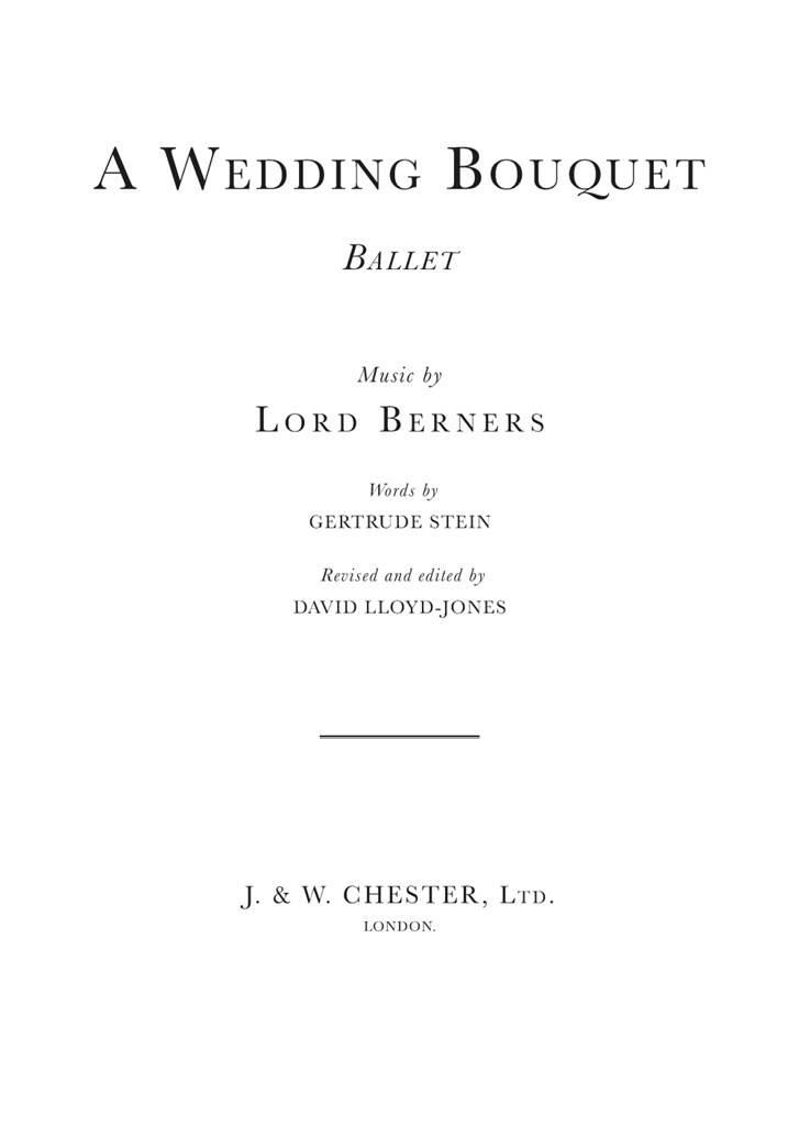 Lord Berners: A Wedding Bouquet: Orchester