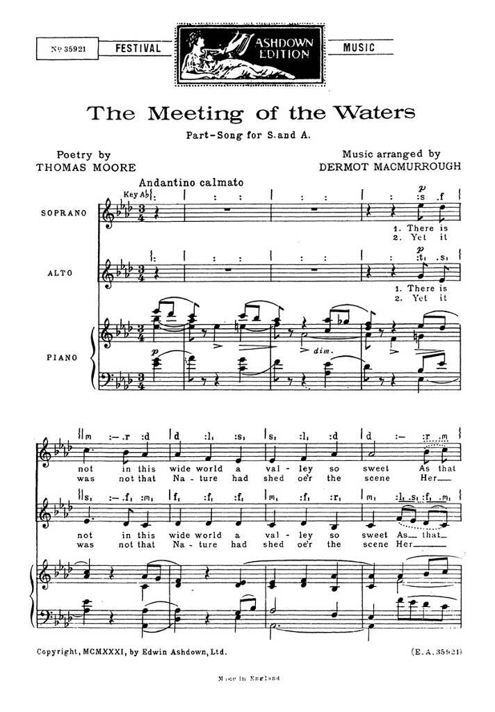 The Meeting Of The Waters: Gesang mit Klavier