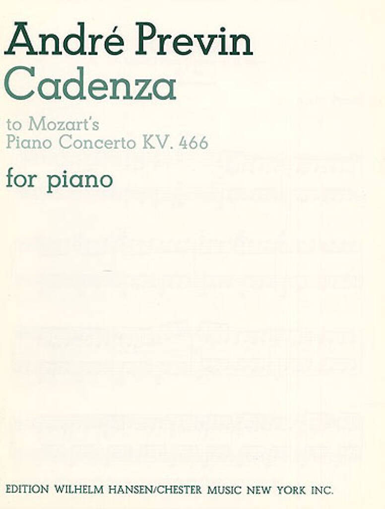 André Previn: Cadenza: (Arr. André Previn): Klavier Solo