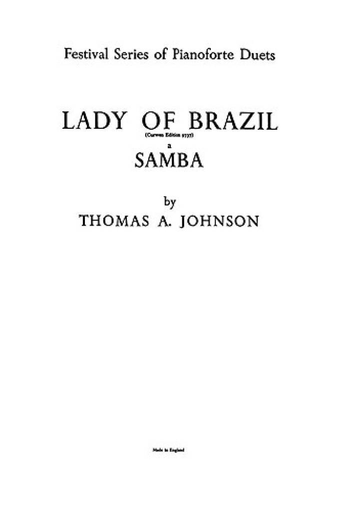 Thomas A. Johnson: Lady Of Brazil - A Samba: Klavier Duett