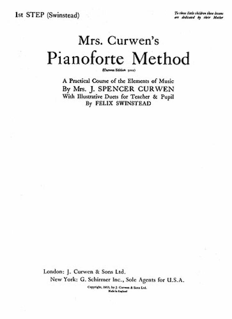 Mrs Curwen's Pianoforte Method