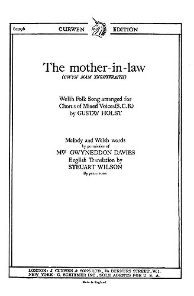 Gustav Holst: The Mother In Law: Gemischter Chor mit Begleitung